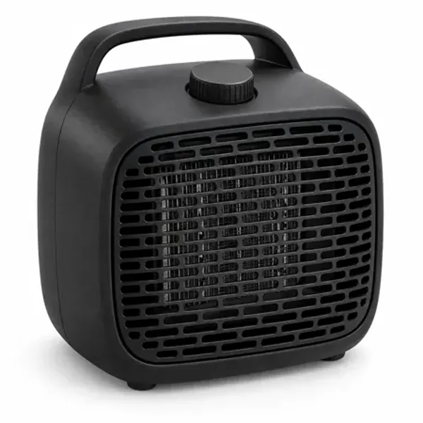 Small ceramic fan heater with carry handle