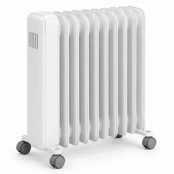 Oil-filled radiator heater on castors